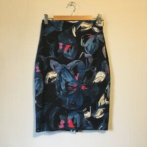 Tropical Floral Paradise High Waist Cotton Pencil Skirt